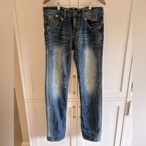 Simons Le 31 Denim Jeans W33 L34 Tall Distressed Medium Wash